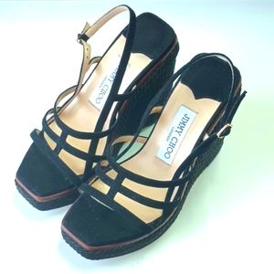 Jimmy Choo Suede Ariella 110 Wedge Sandals